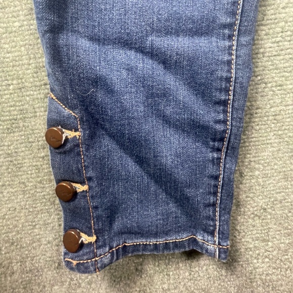 1822 Denim Blue Skinny Jeans with Button-Hem Detail - Picture 2 of 10